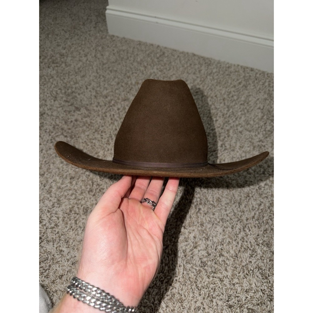 VTG Resistol The Westerner Cowboy Hat Brown Fur Felt 7 High Crown Pinched RARE